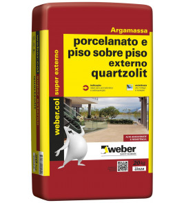 Argamassa para Porcelanato e Piso sobre Piso Cinza Uso Externo 20kg