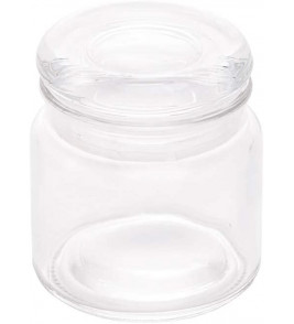 Pote De Vidro Transparente C/Tampa De Vidro 140ml