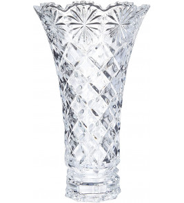 Vaso De Cristal Diamond Star 18x30cm Lyor Transparente 