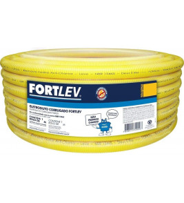 Eletroduto flexível corrugado 20 mm com 1 metro  Fortlev Amarelo 