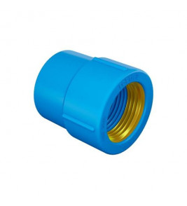 Luva em PVC Soldável com Bucha de Latão 25 mm x 1/2" Azul