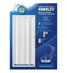 Porta Sanfonada 2,10 m X 80 cm Pvc Branca Fortlev