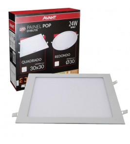 Plafon Led Quadrado 24 w Painel Embutir Slim Avant