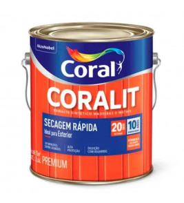 Esmalte Sintético Coralit Secagem Rápida Brilhante Branco Galão 3,6 Litros